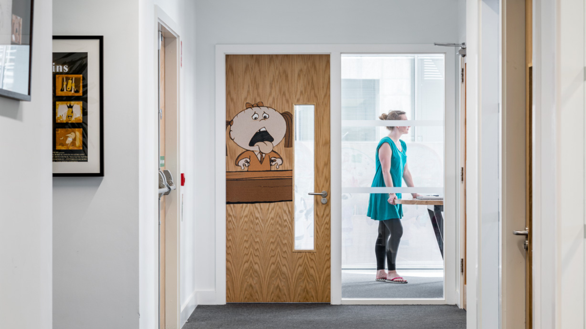 A photo of the corridor in Brown Bag Films' Dublin studio