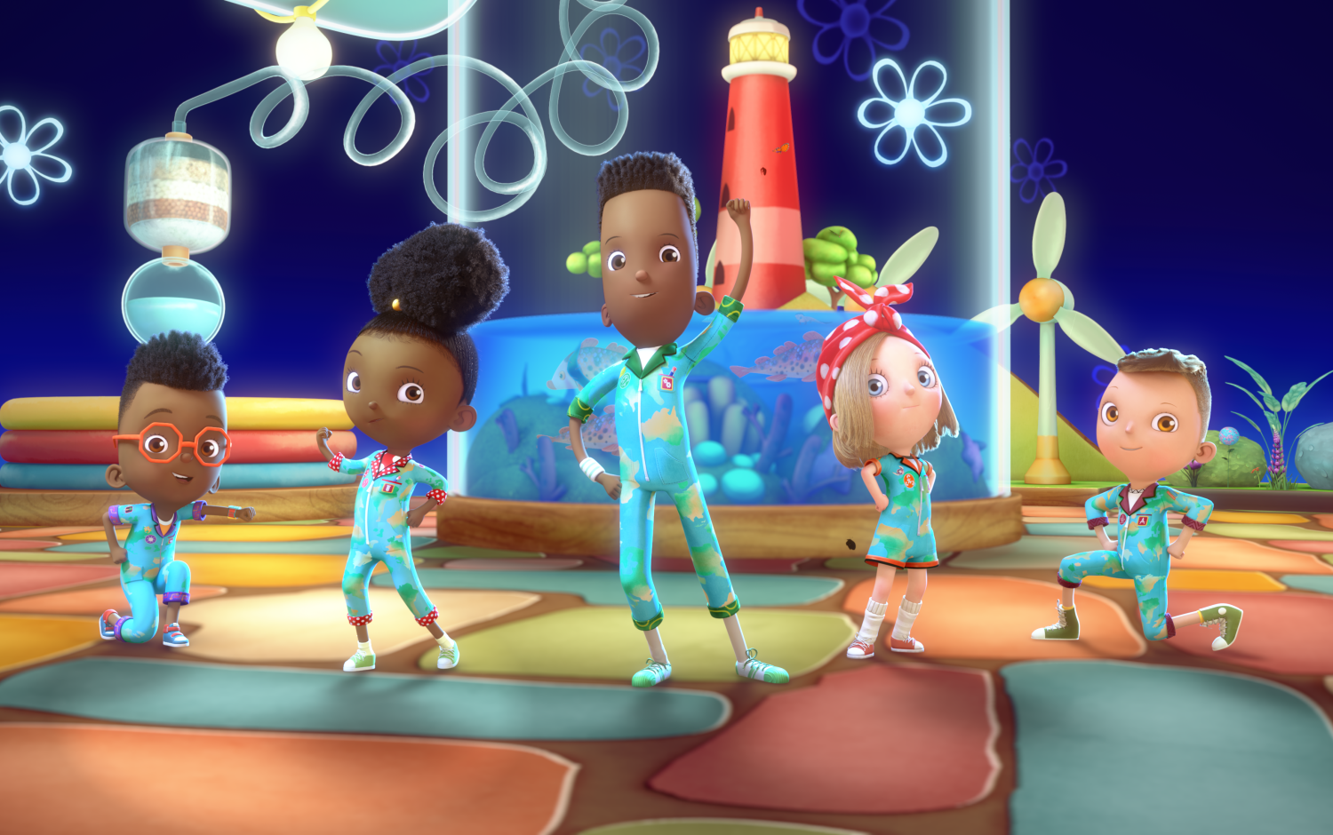 The Green Team posing in front of the lab