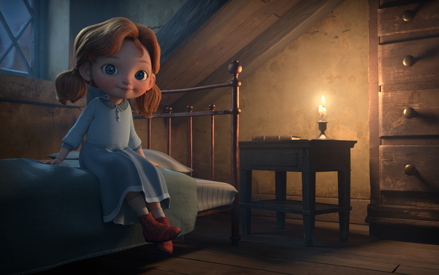 A still from animated holiday special Angela's Christmas