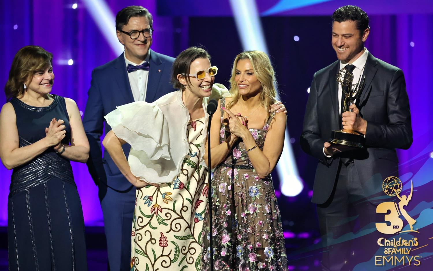 The Blue's Clues Team accepting their Emmy Award