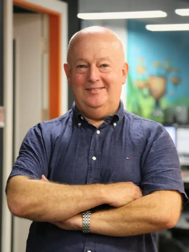A photo of John Brady in the Brown Bag Films Dublin studio