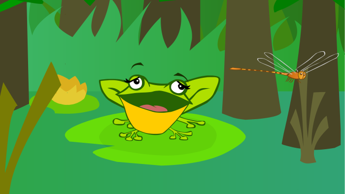 A frog sitting on a lilypad