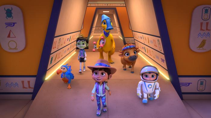 Ridley Jones and friends in the Egyptian exhibit