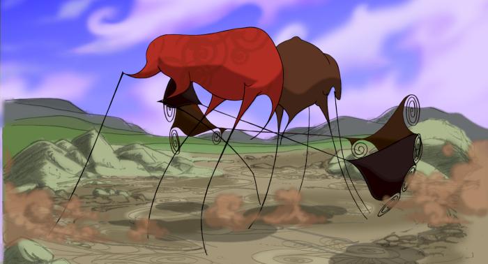 A still from the animated short film The Last Elk