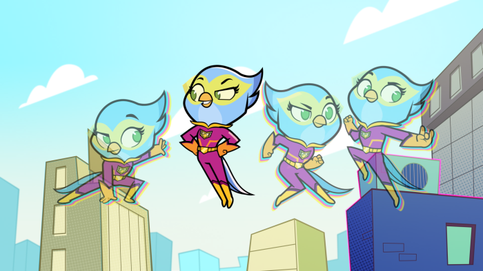 Polly doing heroic poses