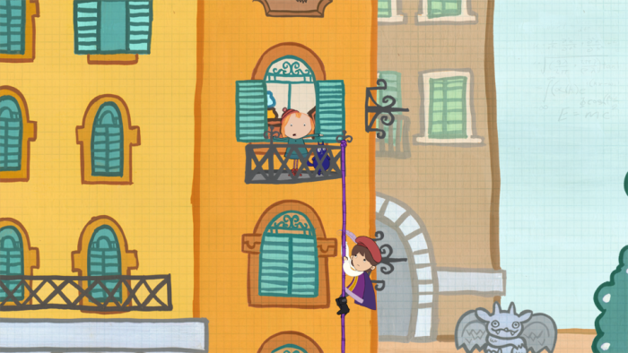 Peg + Cat - Episodic Still - Peg and Cat together looking out a window.