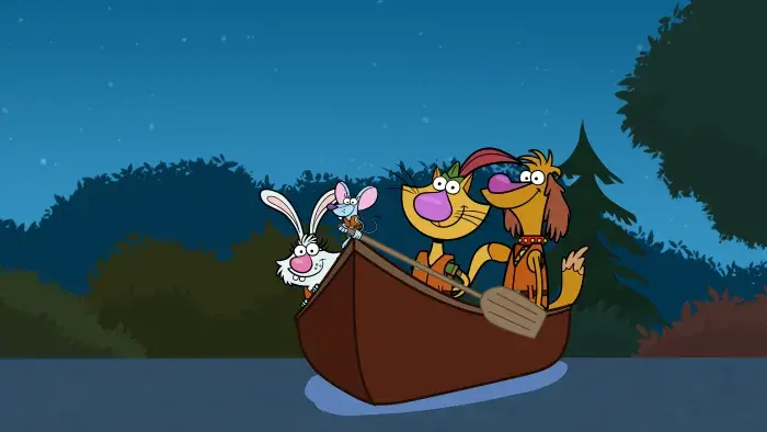 Nature Cat - Episodic Still - Nature Cat in a rowboat with his friends.