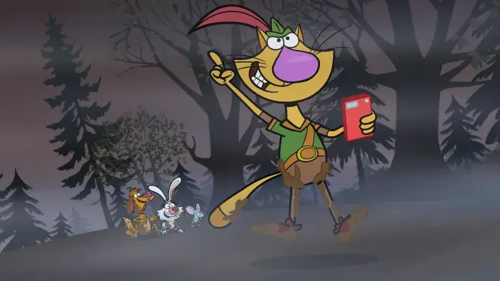 Nature Cat - Episodic Still - Nature Cat and friends on a hike in the woods with fog.