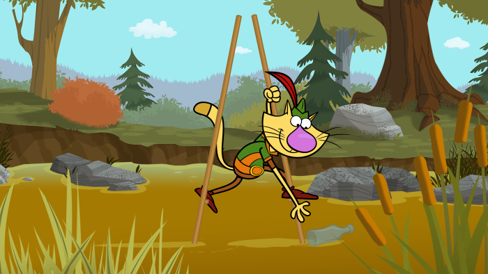 Nature Cat - Episodic Still - Nature Cat on stilts in a swamp.