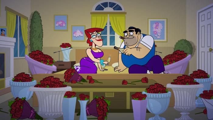 Fugget About It - Episodic Still - Jimmy and Cookie on a couch.