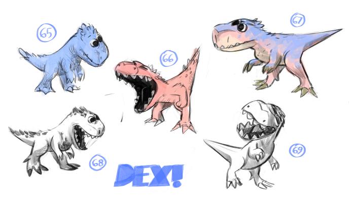 Dinosaur sketches from Harry and His Bucket Full of Dinosaurs
