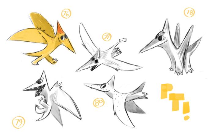 Dinosaur sketches from Harry and His Bucket Full of Dinosaurs